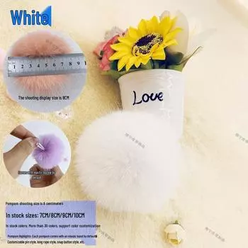 Разноцветный помпон из искусственного меха лисы для украшения шапок, обуви, сумок и подушек