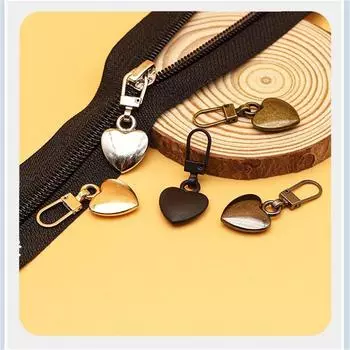 Разноцветный сердечный съемник для застежки-молнии, сменный металлический молния для рюкзака, ремонт молний для пальто, курток, брюк, багажа, застежек, шитья