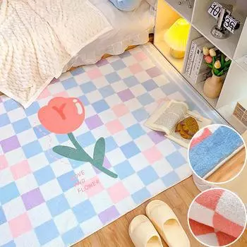 Разноцветный шахматный ковер для гостиной, ковер для дома, отеля, журнальный столик, диван, пол, большой размер, декоративный коврик для спальни 50x80cm