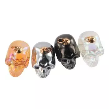 Разноцветный стеклянный кулон в виде черепа, небольшой размер, ювелирное изделие, аксессуар ручной работы, ожерелье styleS