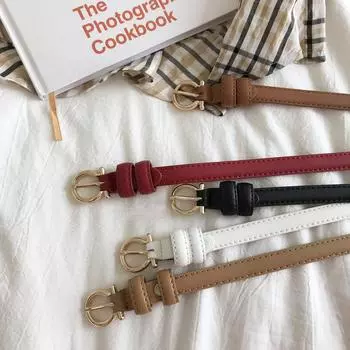 Разноцветный тонкий декоративный пояс для женщин — универсальный аксессуар для джинсов, платьев и свитеров. 105 cm чёрный