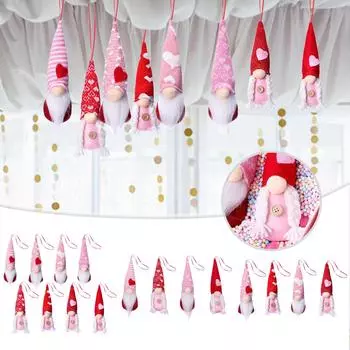 Разнообразие маленьких шерстяных подвесок на День святого Валентина, пара, безликий пожилой карлик, плюшевая кукла, подарок One Size