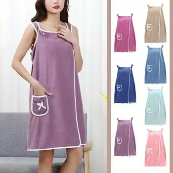 Разнообразная юбка для ванны, коралловый бархат, мягкая впитывающая домашняя носимая банная полотенец, юбка для ванной на слинге для женщин и взрослых One Size розовый