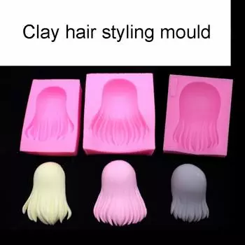 Разнообразные силиконовые формы для укладки волос куклы, глиняная форма «сделай сам», силиконовая форма для выпечки Style C розовый