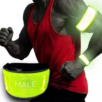 Разочарование от замедления из-за невозможности обогнать Яркий светодиод Бег Ночь 200 часов Легкое пребывание в Ходьба Светоотражающая лента [Устранить