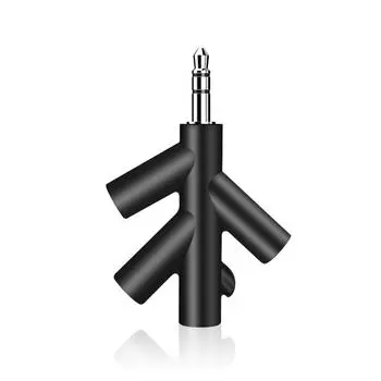 Разветвитель аудиокабеля 3,5 мм, 1 штекер на 4 гнезда, концентратор, деконцентратор, порт для наушников, адаптер AUX