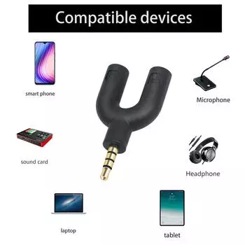 Разветвитель для наушников и микрофона, слуховой разветвитель TRRS 3,5 мм для микрофона, адаптер для разветвителя наушников, 2 шт.