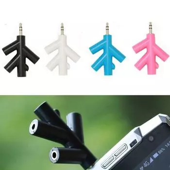 Разветвитель для наушников, кабель 3,5 мм, разветвитель для наушников, аудиоадаптер, разъем для наушников чёрный