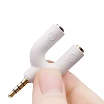 Разветвитель для наушников с разъемом 3,5 мм, 4-полюсный адаптер типа U, аудиокабель для динамиков чёрный