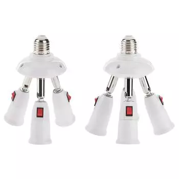 Разветвитель E27, 3/4 головки, цоколь лампы, регулируемый держатель светодиодного светильника, адаптер, гнездо 3