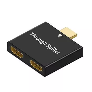Разветвитель HDMI 1/2 1080P HD Выход Синхронизация аудио и видео Plug and Play Адаптер-конвертер чёрный