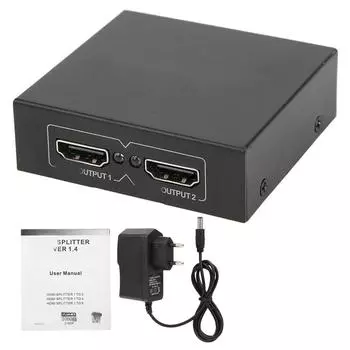 Разветвитель HDMI Видеокоммутатор высокой четкости 1 Вход 2 Выход 100?240V Connect Аудио Прием ЕС