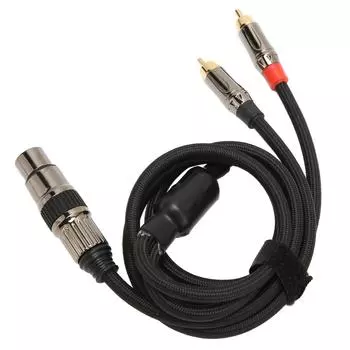 Разветвитель кабеля XLR Female на двойной RCA Male Y, позолоченный разъем XLR Female 3 Pin на двойной RCA Male стерео
