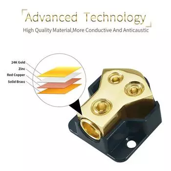 Разветвитель мощности из цинкового сплава с прозрачным корпусом Y-типа для переоборудования автомобильной аудиосистемы, 1 вход и 2 выхода бежевый