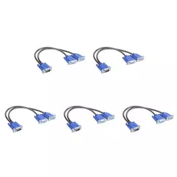 Разветвительный кабель VGA 1 компьютер на 2 монитора, провод «папа-мама» (синий)