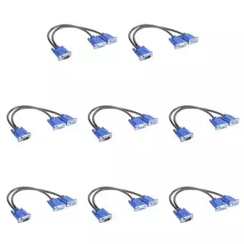 Разветвительный кабель VGA 1 компьютер на 2 монитора, провод «папа-мама» (синий)