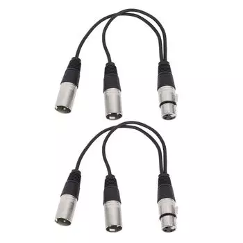 Разветвительный кабель XLR 3Pin XLR Female на двойной XLR Male Y-кабель Plug and Play для студийного сценического микшера-усилителя 1Pc