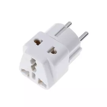 Разветвитель от 1 до 2, Германия, Франция, вилка 5 мм для универсальной розетки Великобритании/США/ЕС/Австралии с 2/3 контактами белый