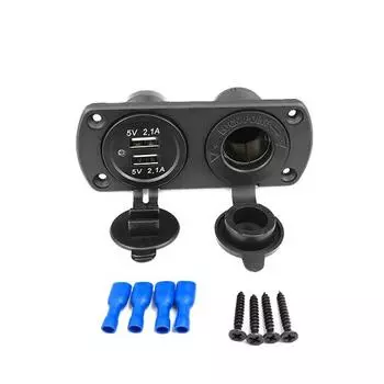 Разветвитель розетки 12 В 4,2 А, двойной USB-адаптер зарядного устройства для автомобиля, лодки, морского мотоцикла красный