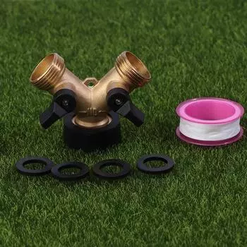 Разветвитель шланга латунный 2-ходовой соединитель шланга 3/4 резьба Y-образный адаптер шланга разветвитель шланга для воды для наружного фермерского сада 4.4x1.5