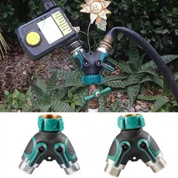 Разветвитель шланга Простое управление Прочное звено Резьбовой интерфейс Функция отключения Простота в использовании Полив цветов Цинк US Plug