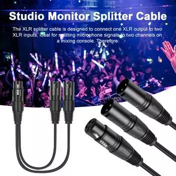 Разветвитель XLR XLR Female на двойной XLR Male Y-разветвитель, соединительный кабель для микрофона, усилителя динамика