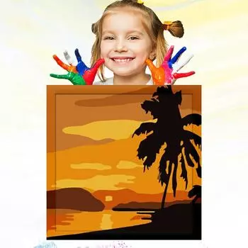 Развитие хобби 20x20 см картина маслом по номерам для детей обучение рисованию детский рисунок ручная роспись 20x20cm no Frame