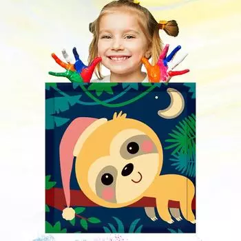 Развитие хобби 20x20 см, ручная роспись маслом по номерам для детей, детский рисунок, обучение рисованию детей 20x20cm no Frame