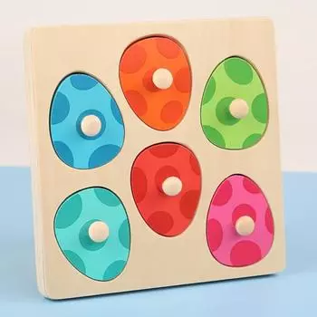 Развивающая игра-пазл «Домино с животными», деревянные колышки, пазлы для малышей, детские подарки style B