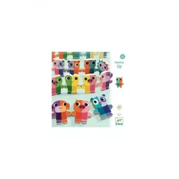 Развивающая игрушка для детей 3 лет, опрокидывающееся деревянное здание, домино для детей 2 лет, подбор цвета, домино, старые, блоки, блоки, старые, животные, сортировка, [DJECO Up]