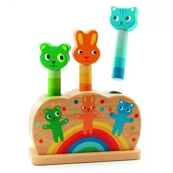 Развивающая игрушка-головоломка для детей 1 года, раскладывающаяся пружина, развивающая игрушка в виде животного, деревянная игрушка для сопоставления с изображением, милый подарок на день рождения для ребенка 12 месяцев