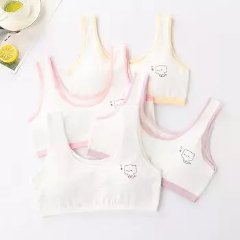 Развивающие бюстгальтеры для девочек: Тренировочные бюстгальтеры и майки для подростков без использования стали One Size белый