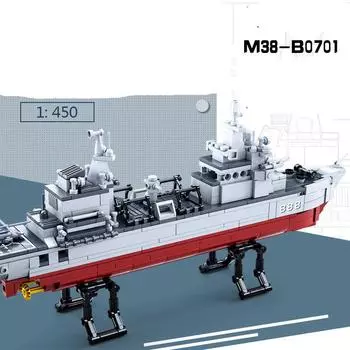 Развивающие детские игрушки «сделай сам» Строительные блоки из мелких частиц M38-B0701 Китайский военно-морской флот Тип 094 Интегрированные поставки Корабль Строительные блоки 497 шт.