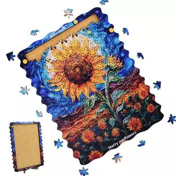 Развивающие игрушки «Звездное небо и подсолнух», деревянные пазлы, подарки на день рождения для семейных посиделок, повседневные развивающие игрушки