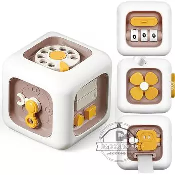 Развивающий куб Activity Busy Cube Сенсорные игрушки для малышей Игрушки Монтессори для 1 года Дорожные игрушки Обучающая игрушка для 12-18 месяцев