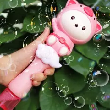 Развлечения ABS Прочный 60 мл Легкий мультфильм Копилка Bubble Blower Игрушечный производитель розовый
