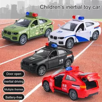 Развлечения Различные стили Милая полицейская машина Детская инерционная игрушечная машина Модель города чёрный