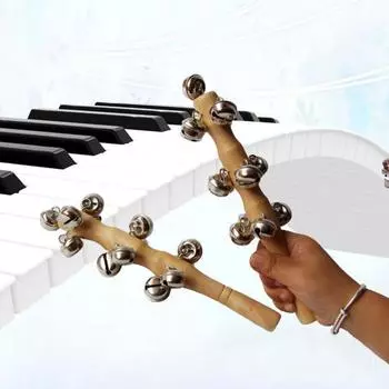 Развлекательная деревянная шикарная нержавеющая прочная погремушка-игрушка колокольчик