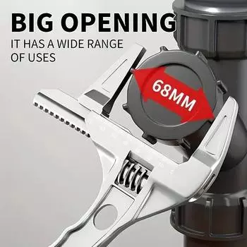 Разводной ключ 6-68 мм сантехнический трубопровод ванная комната алюминиевый ручной инструмент для снятия гаек труб в ванной и раковины автомобиля утилита серебряный