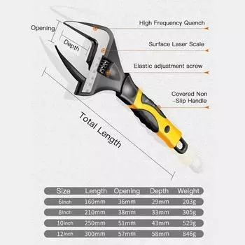 Разводной ключ из нержавеющей стали, универсальный гаечный ключ для ванной комнаты, гибкий гаечный ключ, инструмент для ремонта сантехники, бытовой