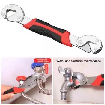 Разводной ключ из углеродистой стали, прочный многофункциональный двухсторонний, для ванной комнаты, кухни, раковины, сантехники, крана, гаечного ключа для раковины S