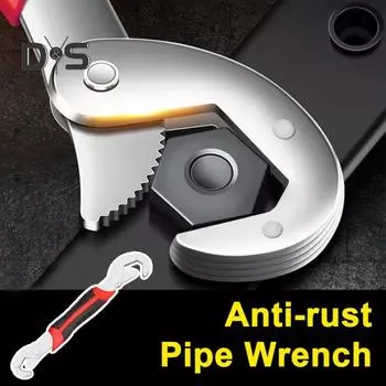 Разводной ключ из углеродистой стали, прочный многофункциональный двухсторонний, для ванной комнаты, кухни, раковины, сантехники, крана, гаечного ключа для раковины S