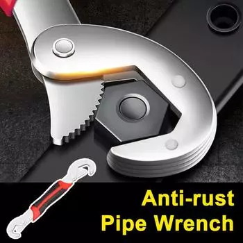 Разводной ключ из углеродистой стали, прочный многофункциональный двухсторонний, для ванной комнаты, кухни, раковины, сантехники, крана, гаечного ключа для раковины S