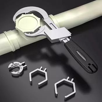 Разводной ключ — универсальный инструмент, необходимый для сантехники, который позволяет легко ремонтировать краны и раковины, устранять протечки и затягивать ослабленные соединения — прочный 1pc чёрный