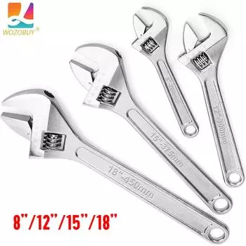 Разводной ключ WOZOBUY, изготовленный из стали CR-V, полированные головки, хромированный материал CRV, широко раскрывающиеся губки