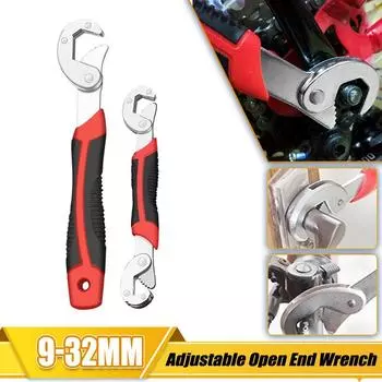 Разводной рожковый ключ, многофункциональный, 9-32 мм, универсальный трубный ключ из высокоуглеродистой стали, набор ручных инструментов для крепежа