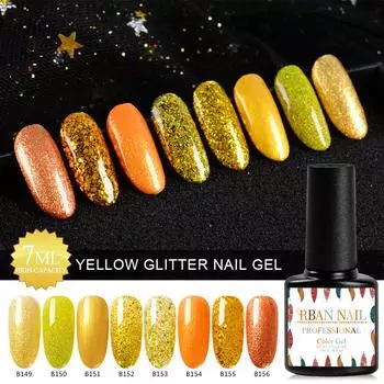 RBAN NAIL 7 мл УФ-светодиодный гель-лак для ногтей, полупостоянный голографический лак, лазерный гель с блестками B149