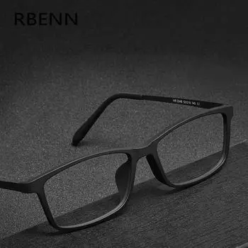 RBENN НОВЫЕ очки для чтения TR90 из титана для мужчин и женщин, защита от синего света, сверхлегкая квадратная оптическая оправа, фотохромные очки для чтения +1,5 1,75 0 чёрный