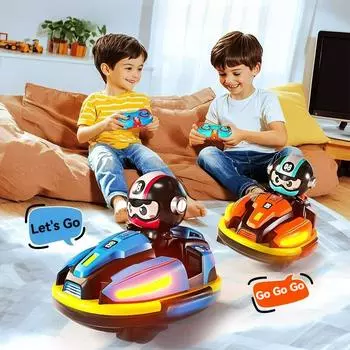 RC Battle Bumper Car Toy для малышей, мальчиков и девочек, катапультный робот, картинг, музыка, свет, RC Battle Game для детей, семейные сражения разноцветный