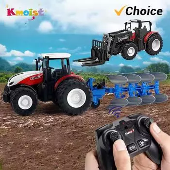 RC Car Tractors Trailer 2.4G Радиоуправляемые фермерские машины Farming Simulator Truck Миниатюрный фермер Модель животного Игрушки Дети Мальчики